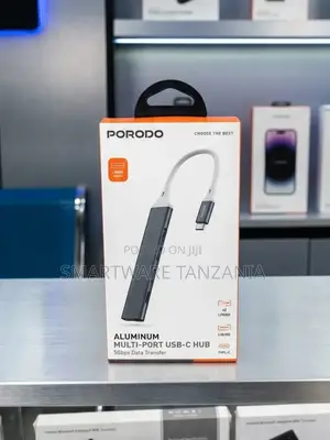 Porodo Aluminum Multi-Port USB-C Hub With 5Gbps Data Transfer Speed