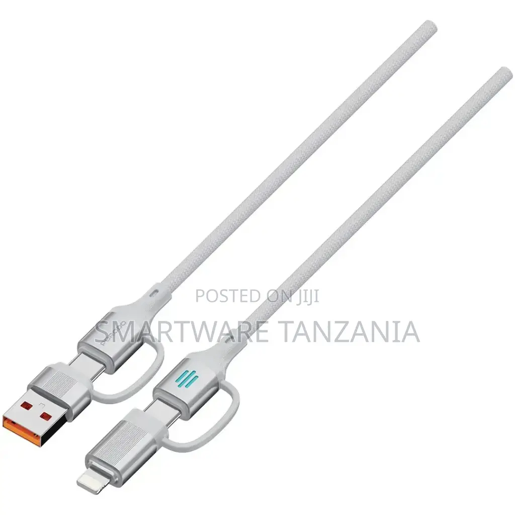 Porodo 4-in-1 High-Speed Charging Cable USB to Lightning, Type-C