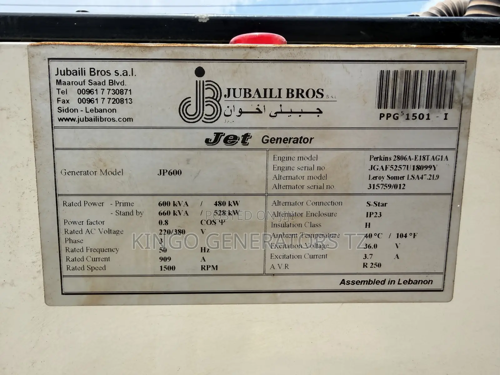 Used Diesel Generator 660kva