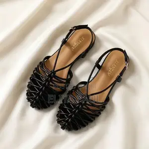 Sandal Za Flat Black and Coffee