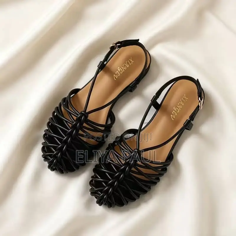 Sandal Za Flat Black and Coffee