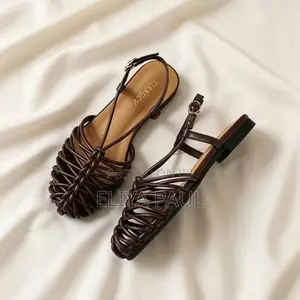 Sandal Za Flat Black and Coffee