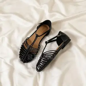 Sandal Za Flat Black and Coffee