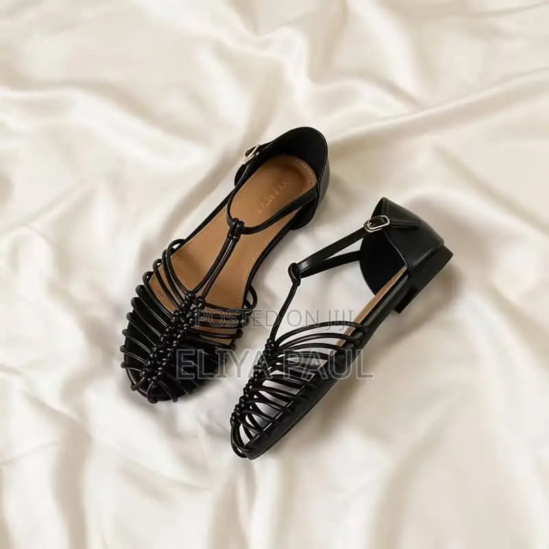 Sandal Za Flat Black and Coffee