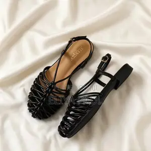 Sandal Za Flat Black and Coffee