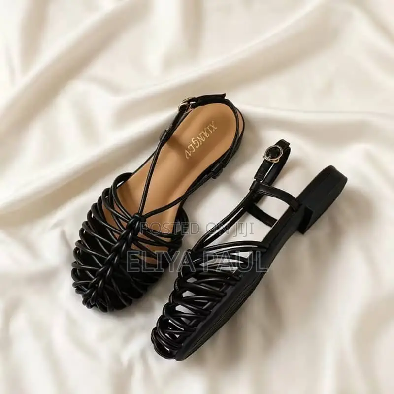 Sandal Za Flat Black and Coffee