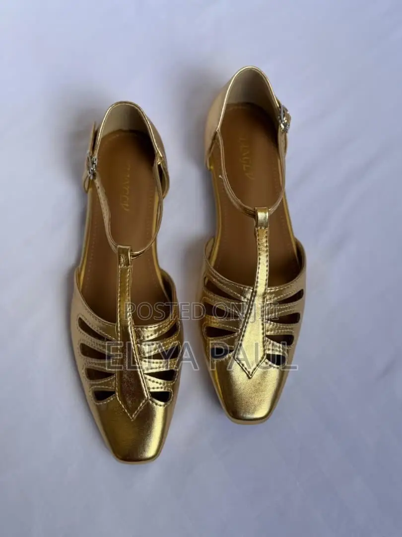 Flat Shoes Originaly Black Brown and Gold