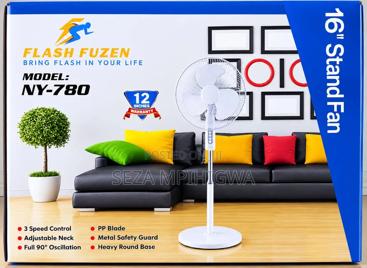 Flash Fuzen 16" Stand Fan (Model: NY-780)
