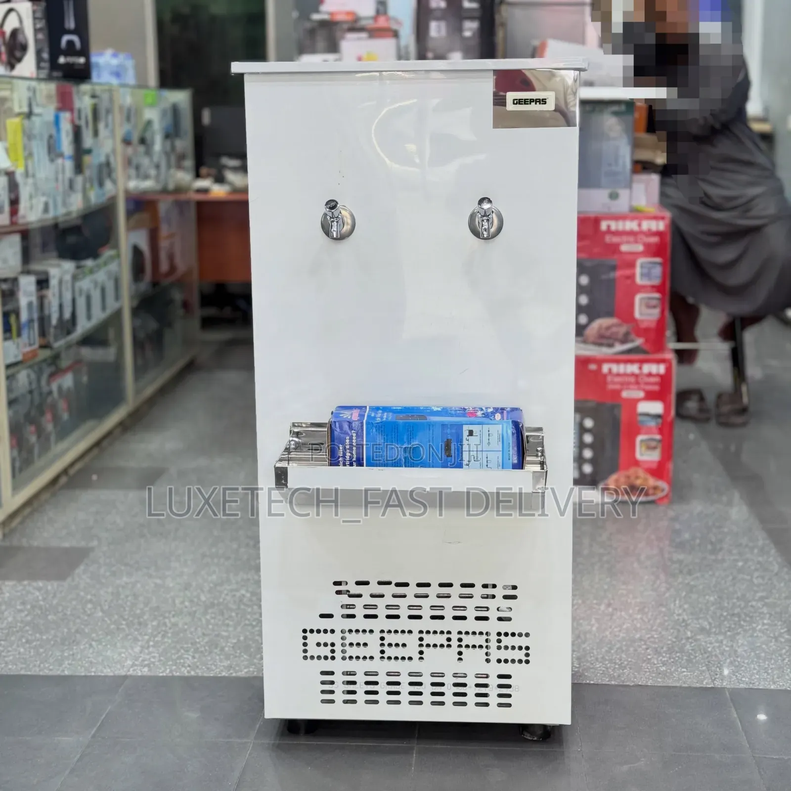 Geepas 45L Commercial Water Cooler – 2 Taps Stainless Steel Dispenser