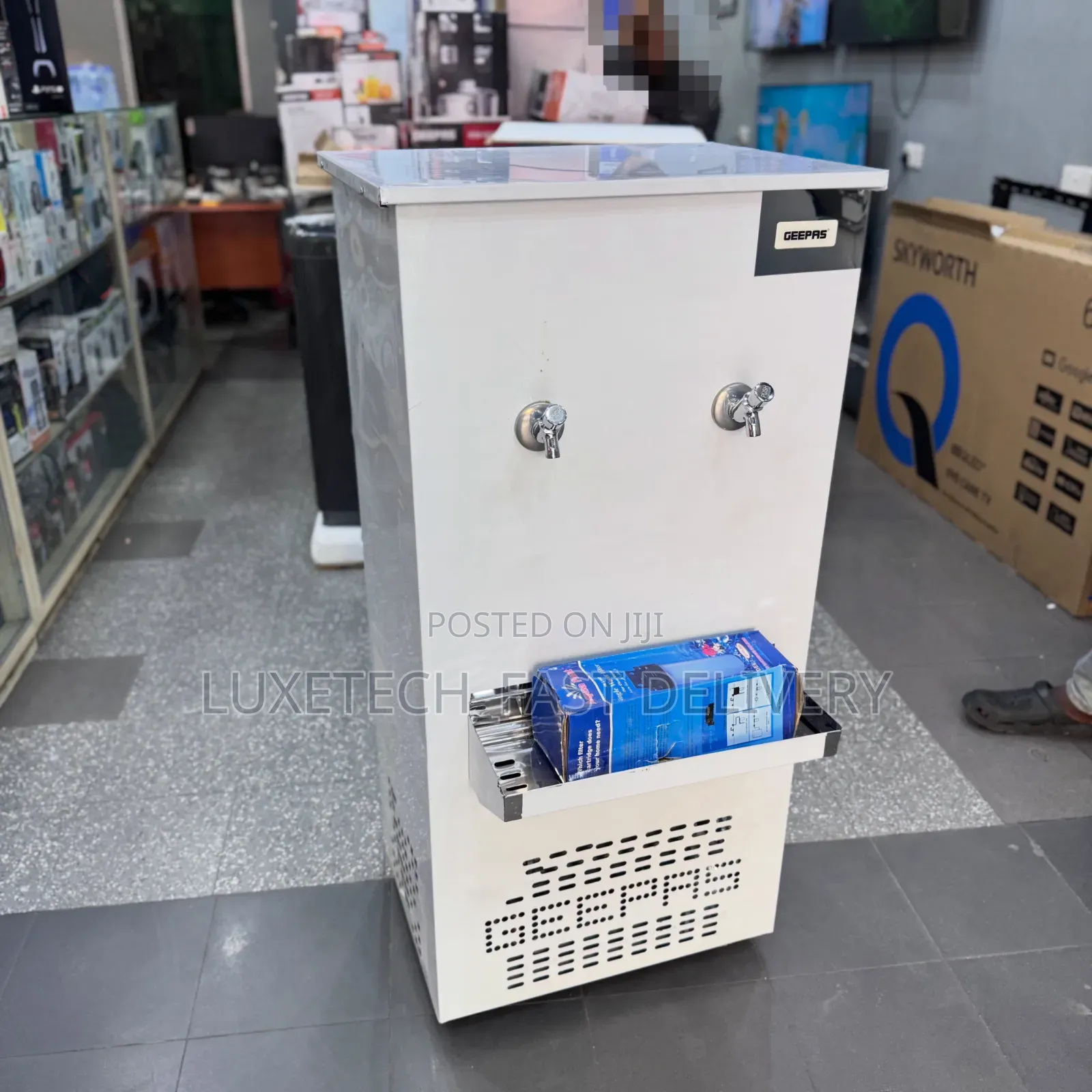 Geepas Stainless Steel Water Cooler – Double Tap Dispenser