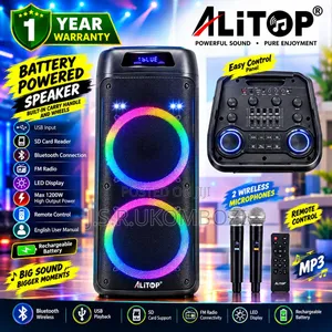 Alitop Rechargeable Speaker UBL - D12 Power Output: 8000W