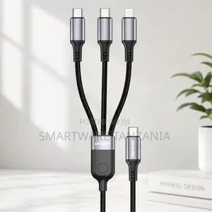 Green Lion 3-in-1 Braided Charging Cable USB to Lightning, USB-C, 1.2m