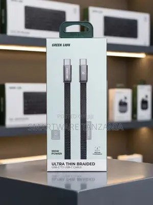 Green Lion USB-C to USB-C Cable, Ultra Thin Braided 100W Power 1 Meter