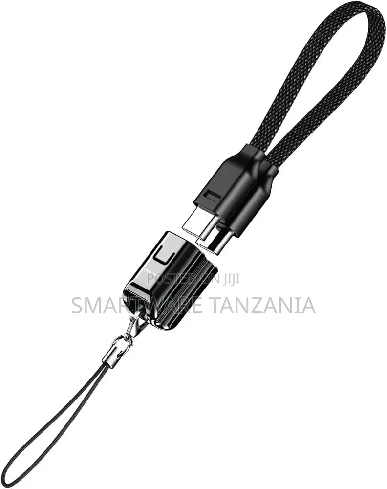 Green Lion Lanyard Cable USB-C to USB-C 60W Charging, 15cm Braided