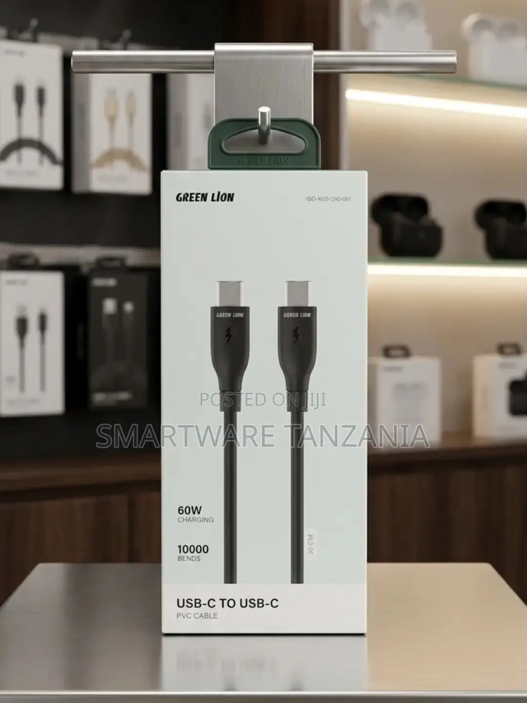 Green Lion USB-C to USB-C Cable, 60W Charging, 1m PVC, 10000 Bends