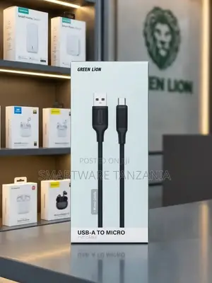 Green Lion USB-A to Micro USB PVC Cable, 1 Meter Length, Black
