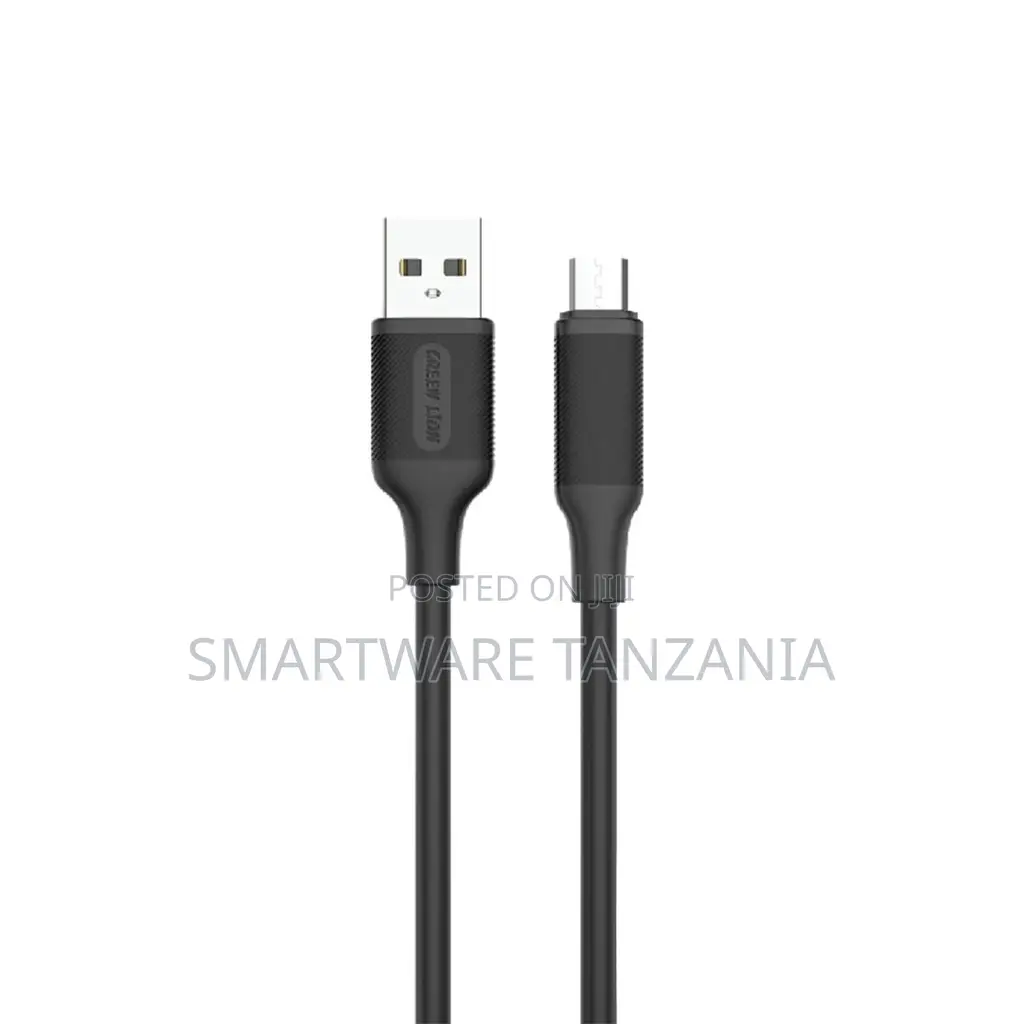 Green Lion USB-A to Micro USB PVC Cable, 1 Meter Length, Black