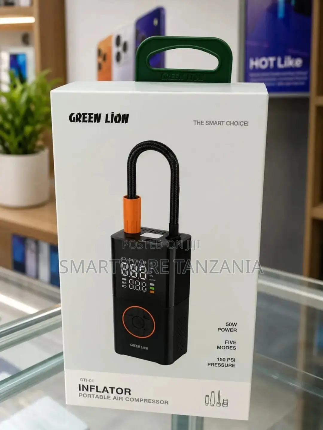 Green Lion GTI-01 Portable Air Compressor, 50W Power, 150 PSI Pressure