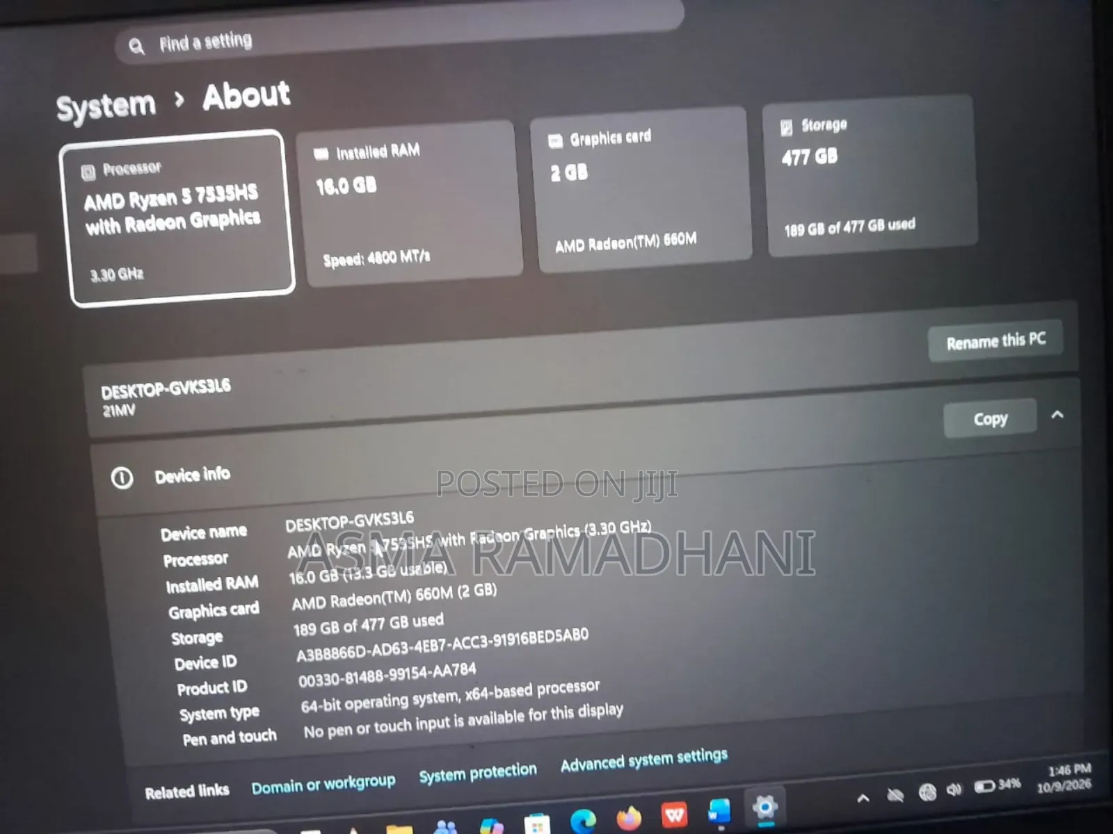 Laptop Lenovo 100e 16GB AMD Ryzen 5 HDD 500GB