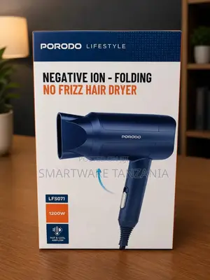 Porodo Folding Hair Dryer With Negative Ion Technology, 1200W Power