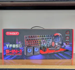 T Wolf 5 in 1 , Mouse, Keyboard, Mousepad, Headset , Speaker