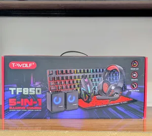 T Wolf 5 in 1 , Mouse, Keyboard, Mousepad, Headset , Speaker
