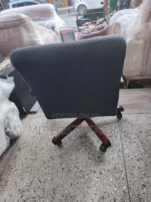 Dark Blue Upholstered Office Chair With Armrests Matching Five-Star