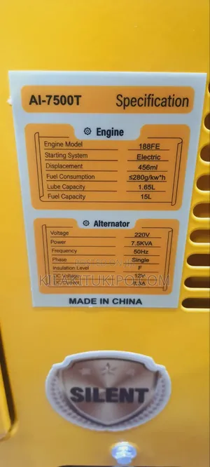 7.5kva Ai-7500t Generator 188fe Diesel Engine