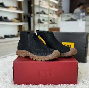 Men's CAT Leather Slip-on Ankle Boots