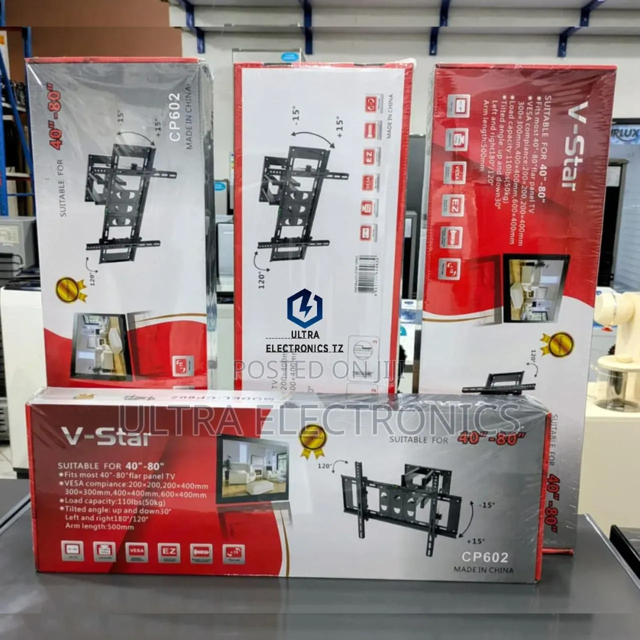 V Star Full Motion TV Wall Mount Bracket Suitable for 40inch to 80inch