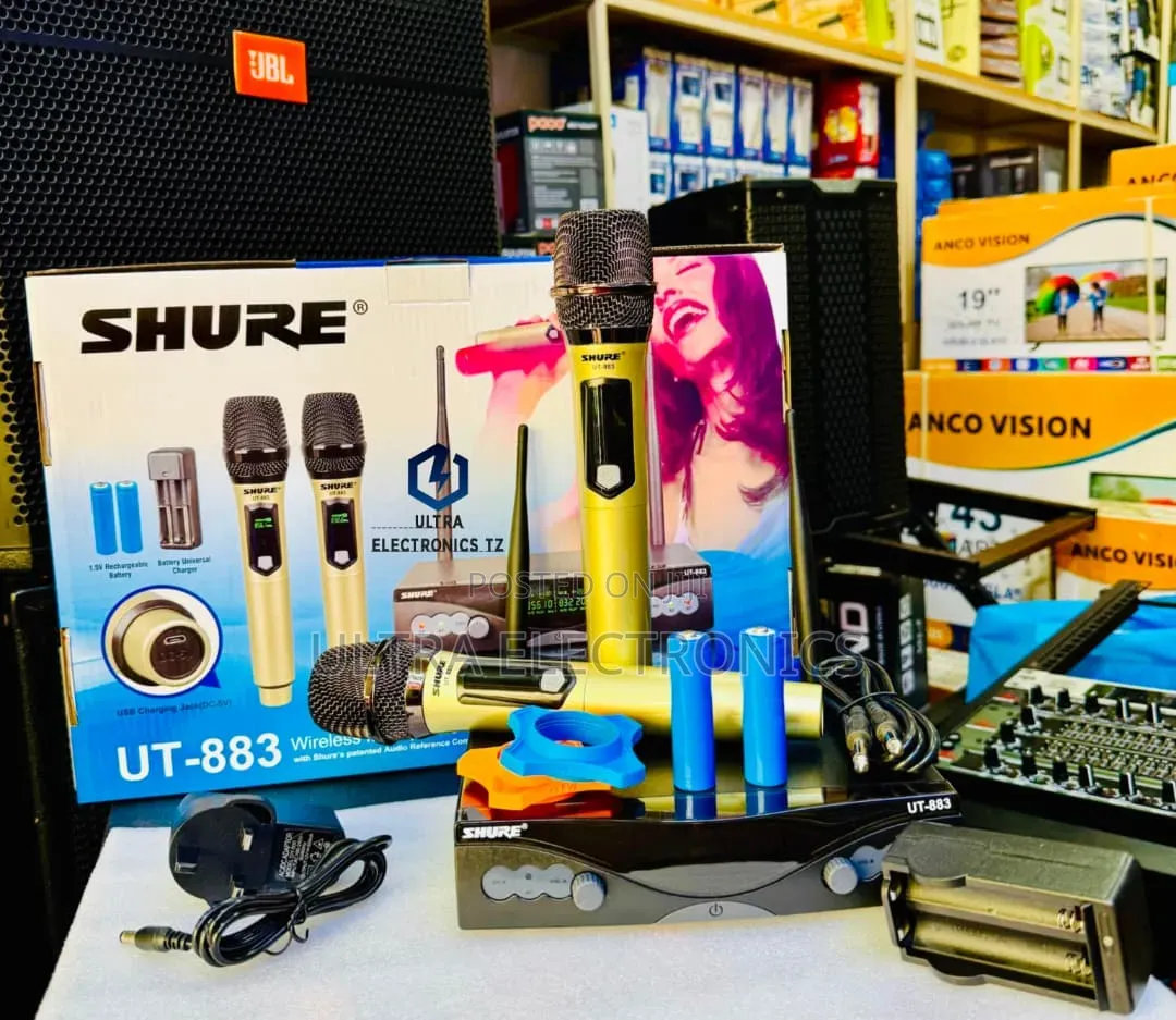 Shure Uhf Wireless Microphone System Ut883 Rechargeable Mic 100m Long