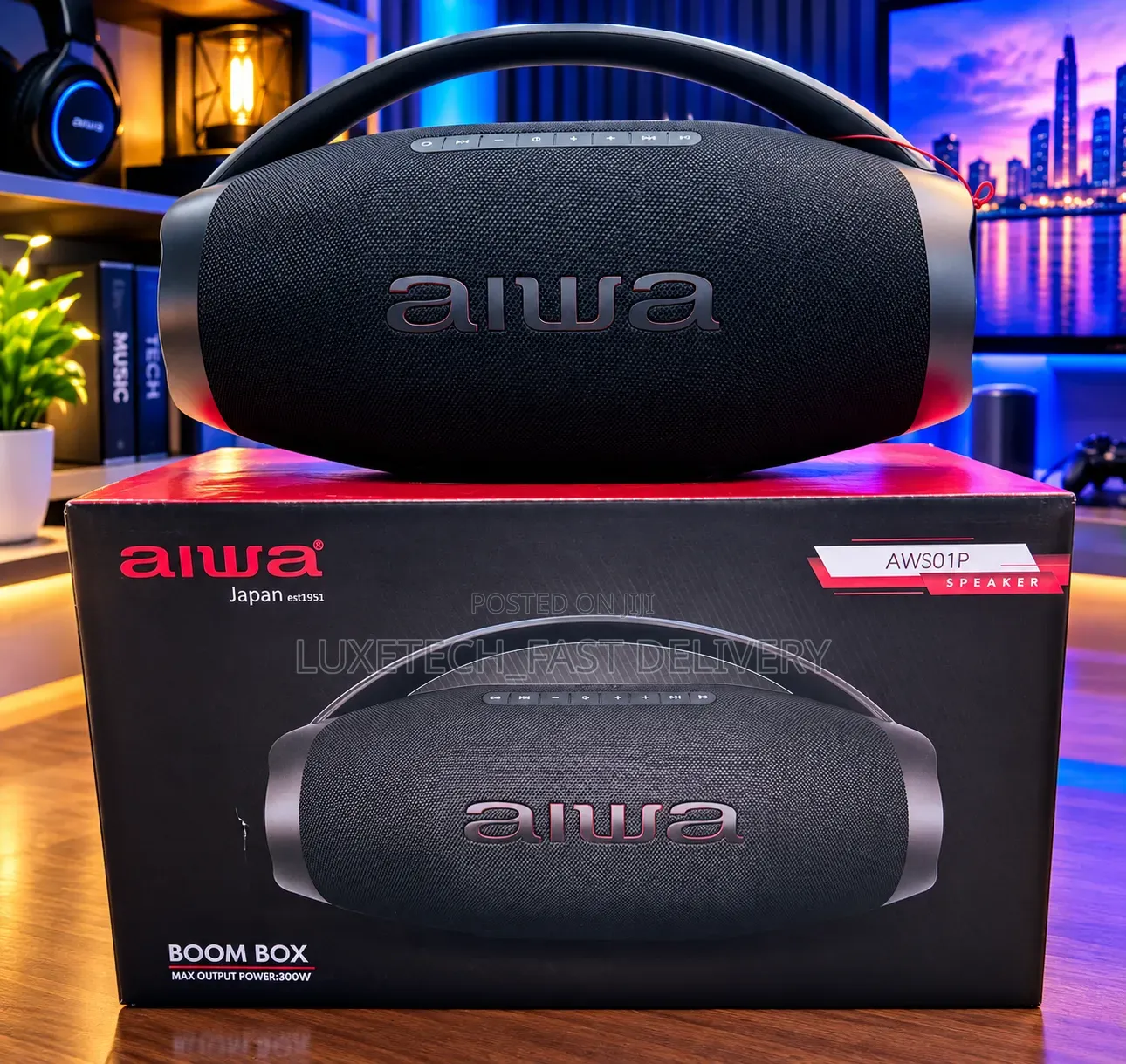 Aiwa AWS01P Boom Box 300W Bluetooth Speaker