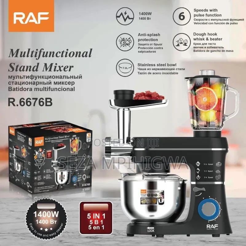 RAF MULTIFUNCTION STAND MIXER 5 in 1 (Dough Mixer+Blender