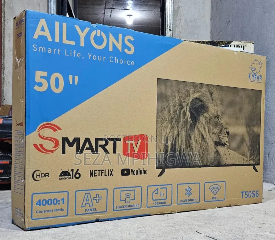 ​Ailyons 50 Inch Smart Android TV (Model: T50S6) -