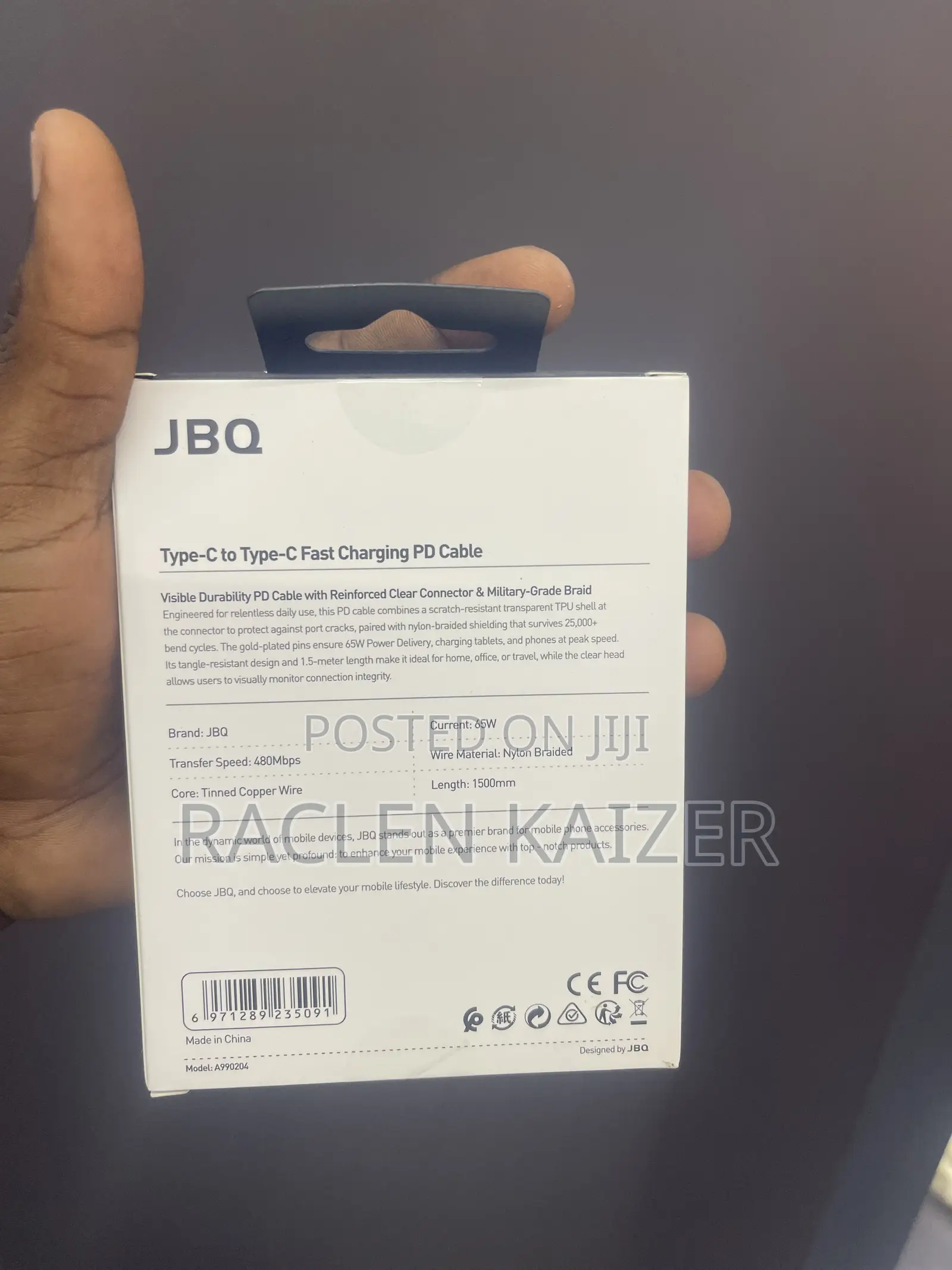 JBQ 65W Type-C to Type-C Cable