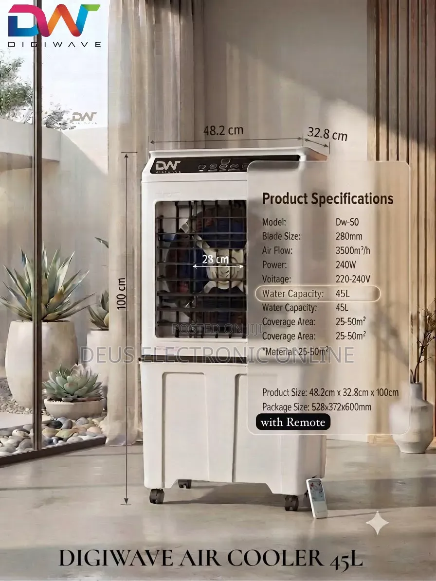 *DIGIWAVE AIR COOLER 45L With Remote and Touch Control at 325,000*