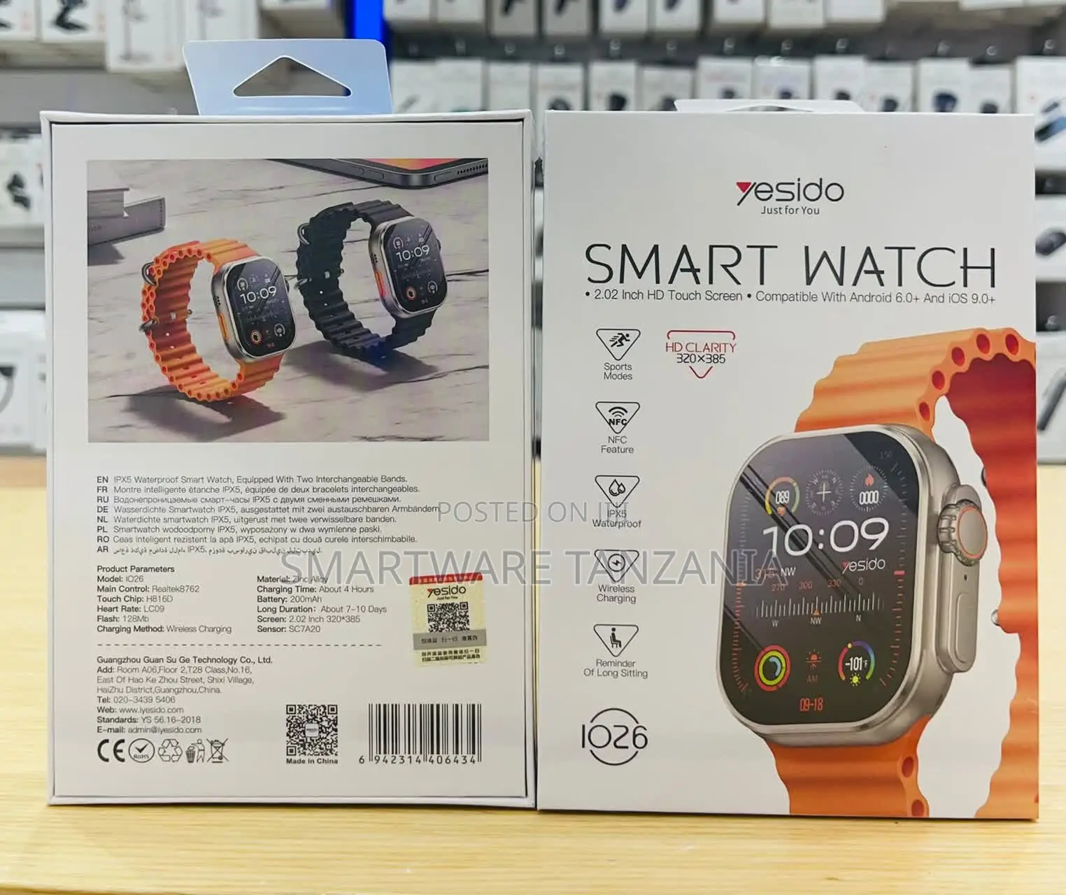 Yesido Smart Watch 2.02 Inch HD Touch Screen, IPX5 Waterproof
