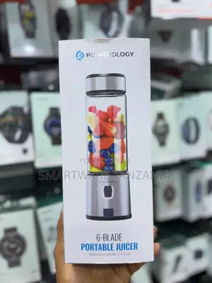 Powerology 6-Blade Portable Juicer, 380ml, Stainless Steel Base