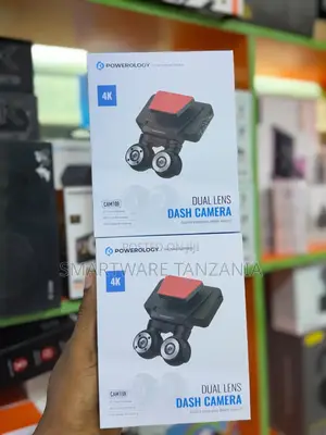 Powerology Dual Lens Dash Camera, 4K Front Recording, 3" Touch Display