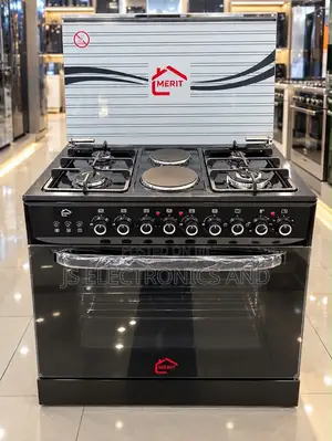 Merit Standing Cooker 90x60 Cm 4 Plate Gas,2 Electric,Oven Electric
