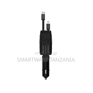 Porodo 66W Multi-Port Fast Car Charger With Type-C & Lightning Cables