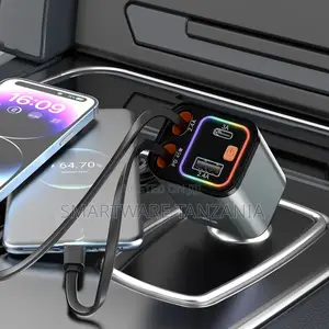 Green Lion 65W Retractable Car Charger With USB-A and USB-C Ports