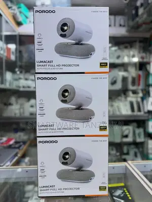 Porodo Lumacast Smart Full HD Projector, 230 ANSI Lumens, 1080P