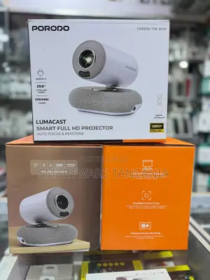 Porodo Lumacast Smart Full HD Projector, 230 ANSI Lumens, Android 13