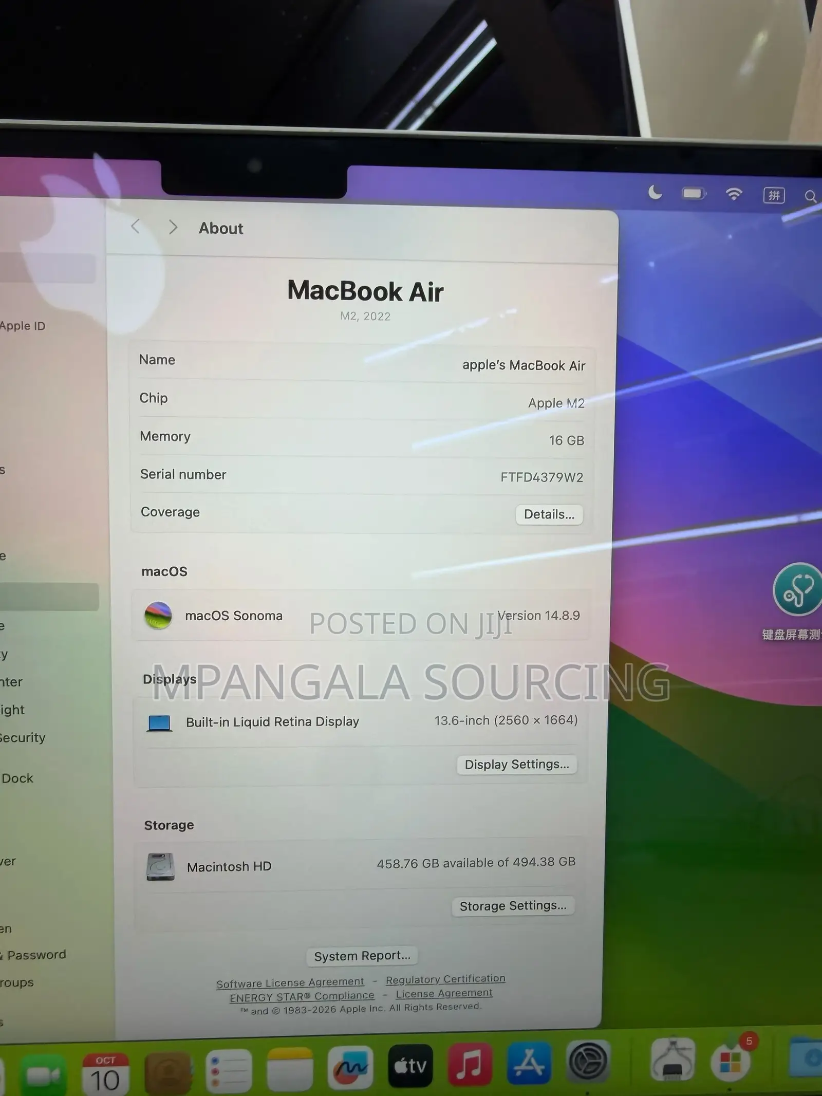 Laptop Apple MacBook Air 2022 M2 16GB Apple M2 SSD 512GB