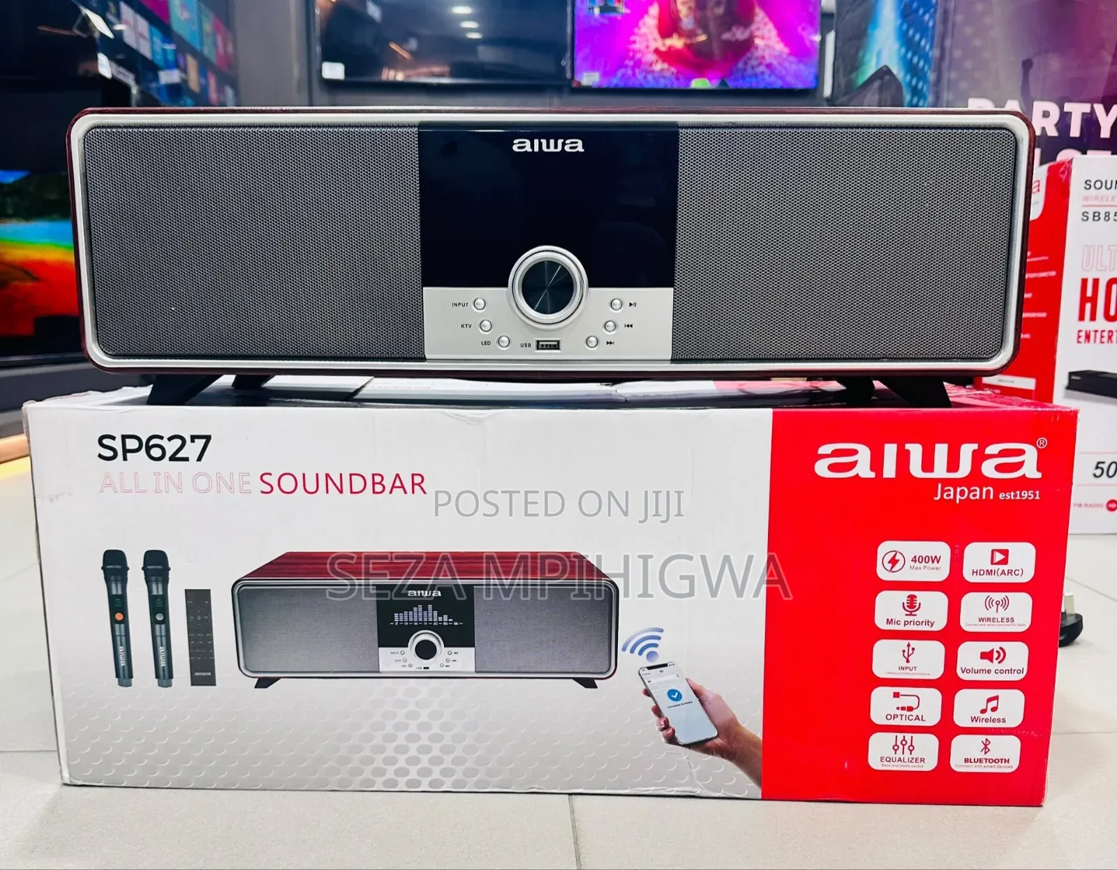 AIWA SP627 All-in-One Soundbar With Wireless Microphones (400W)