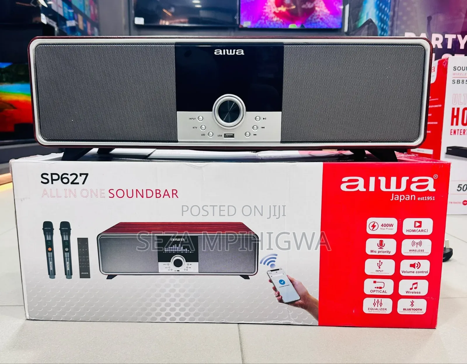 AIWA SP627 All-in-One Soundbar With Wireless Microphones (400W)