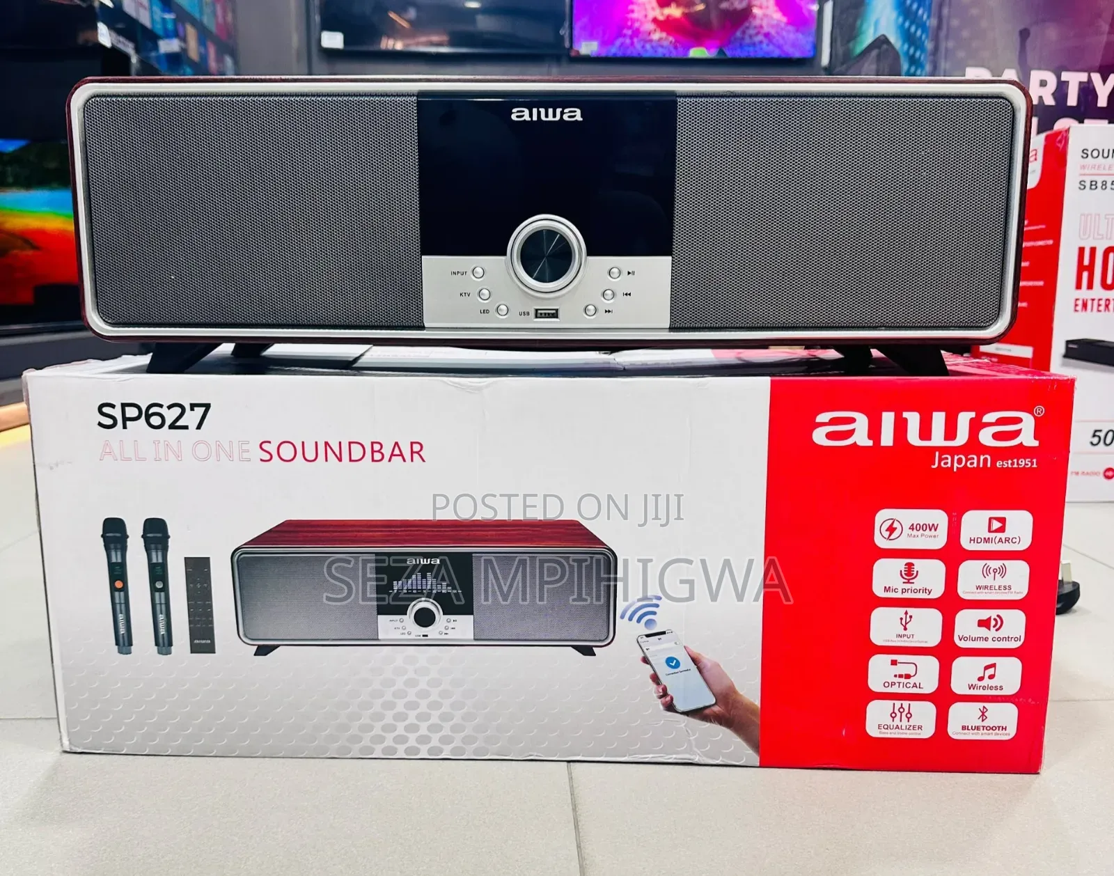 AIWA SP627 All-in-One Soundbar With Wireless Microphones (400W)