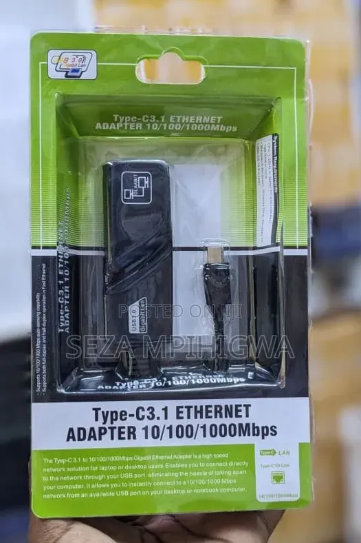 Type-C to Ethernet LAN Adapter (10/100/1000Mbps Gigabit)