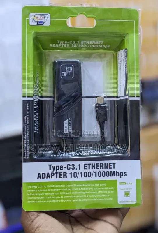 Type-C to Ethernet LAN Adapter (10/100/1000Mbps Gigabit)